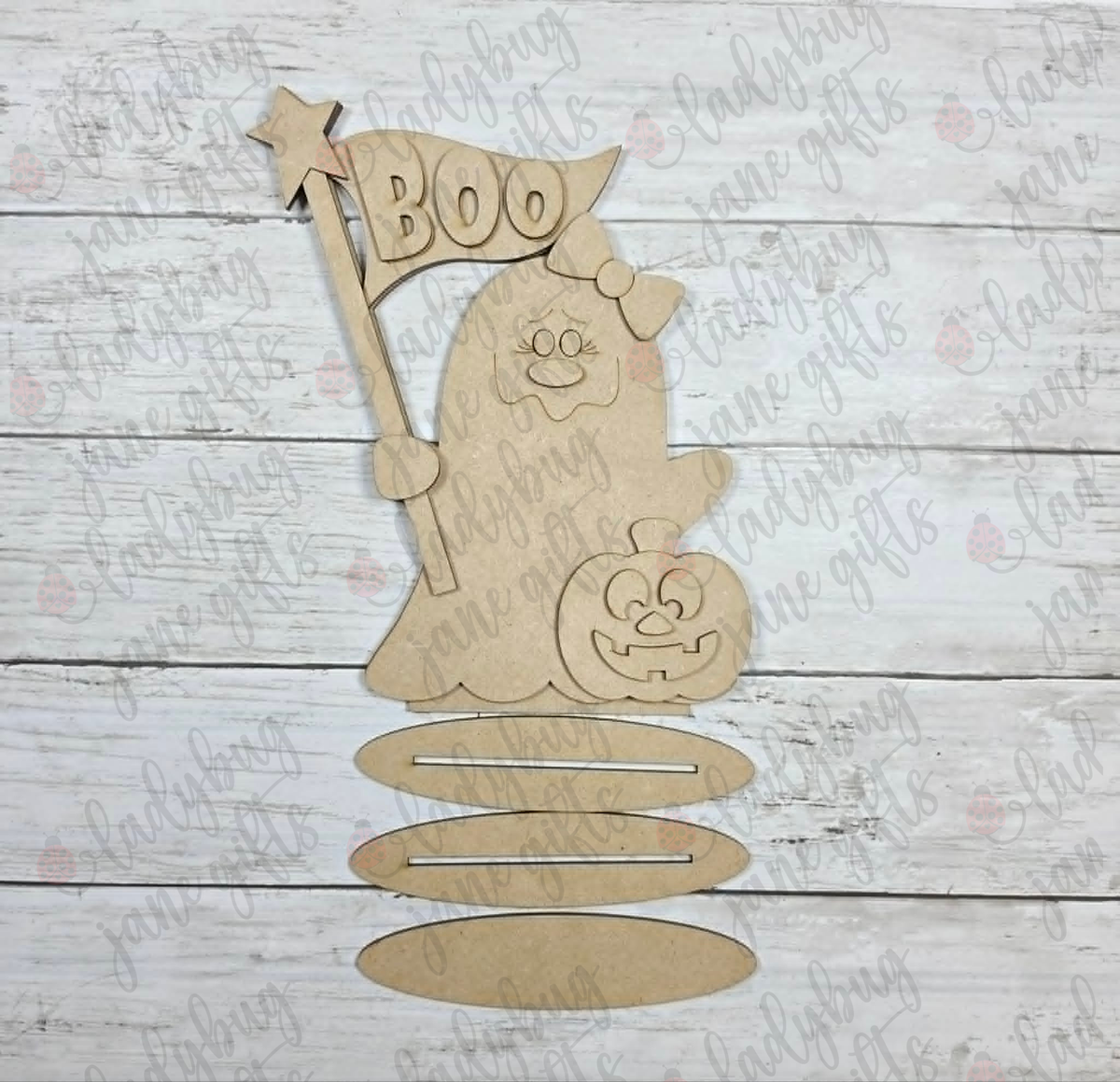 Boo Ghost Shelf Sitter - DIY Bare Wood Blank