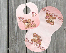 Load image into Gallery viewer, Baby Bear Gift for Girl or Boy - Bib, Burp or Set Bear Fox