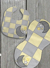 Load image into Gallery viewer, Baby Yellow Grey Moon Gift for Girl or Boy - Bib, Burp or Set Yellow Grey Moon