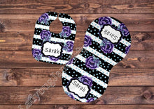 Load image into Gallery viewer, Baby Purple Rose Gift for Girl or Boy - Bib, Burp or Set Baby Purple Rose
