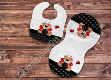 Load image into Gallery viewer, Baby Ladybug Bear Gift for Girl or Boy - Bib, Burp or Set Ladybug Bear