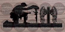 Load image into Gallery viewer, Fallen Soldier Distressed Flag Wooden Sign