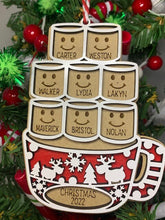 Load image into Gallery viewer, Hot Cocoa Marshmallow Personalized Ornament Family Ornament