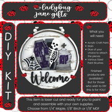 Load image into Gallery viewer, Skeleton Spooky Halloween Interchangeable for 10.5 inch round sign or bread board - DIY Bare Wood Blanks