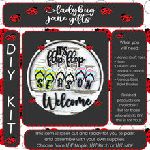 Load image into Gallery viewer, Flip Flop Season Interchangeable for 10.5 inch round sign or bread board - DIY Bare Wood Blanks