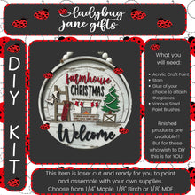 Load image into Gallery viewer, Farmhouse Christmas Interchangeable for 10.5 inch round sign or bread board - DIY Bare Wood Blanks