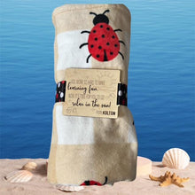 Load image into Gallery viewer, Teacher Beach Towel Gift Tag – Personalized Wooden Tag with Ribbon – End of Year Gift Idea