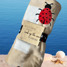 Load image into Gallery viewer, Teacher Beach Towel Gift Tag – Personalized Wooden Tag with Ribbon – End of Year Gift Idea