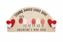 Load image into Gallery viewer, Thumb Buggy Loves You DIY Valentine Fingerprint Keepsake Thumbprint Keepsake