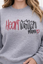 Load image into Gallery viewer, Heart Warrior Mama Sweatshirt CHD Awareness Shirt Heart Mom Embroidered Crewneck Congenital Heart Defect Support Warrior Mom Gift