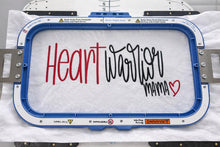 Load image into Gallery viewer, Heart Warrior Mama Sweatshirt CHD Awareness Shirt Heart Mom Embroidered Crewneck Congenital Heart Defect Support Warrior Mom Gift