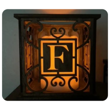 Load image into Gallery viewer, Monogram Lantern with Battery Operated Candle
