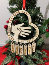 Load image into Gallery viewer, Family Hands Name Ornament