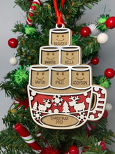 Load image into Gallery viewer, Hot Cocoa Marshmallow Personalized Ornament Family Ornament Personalized Marshmallow