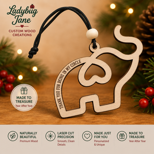 Elephant Friendship Sisterhood Tribe Circle ornament