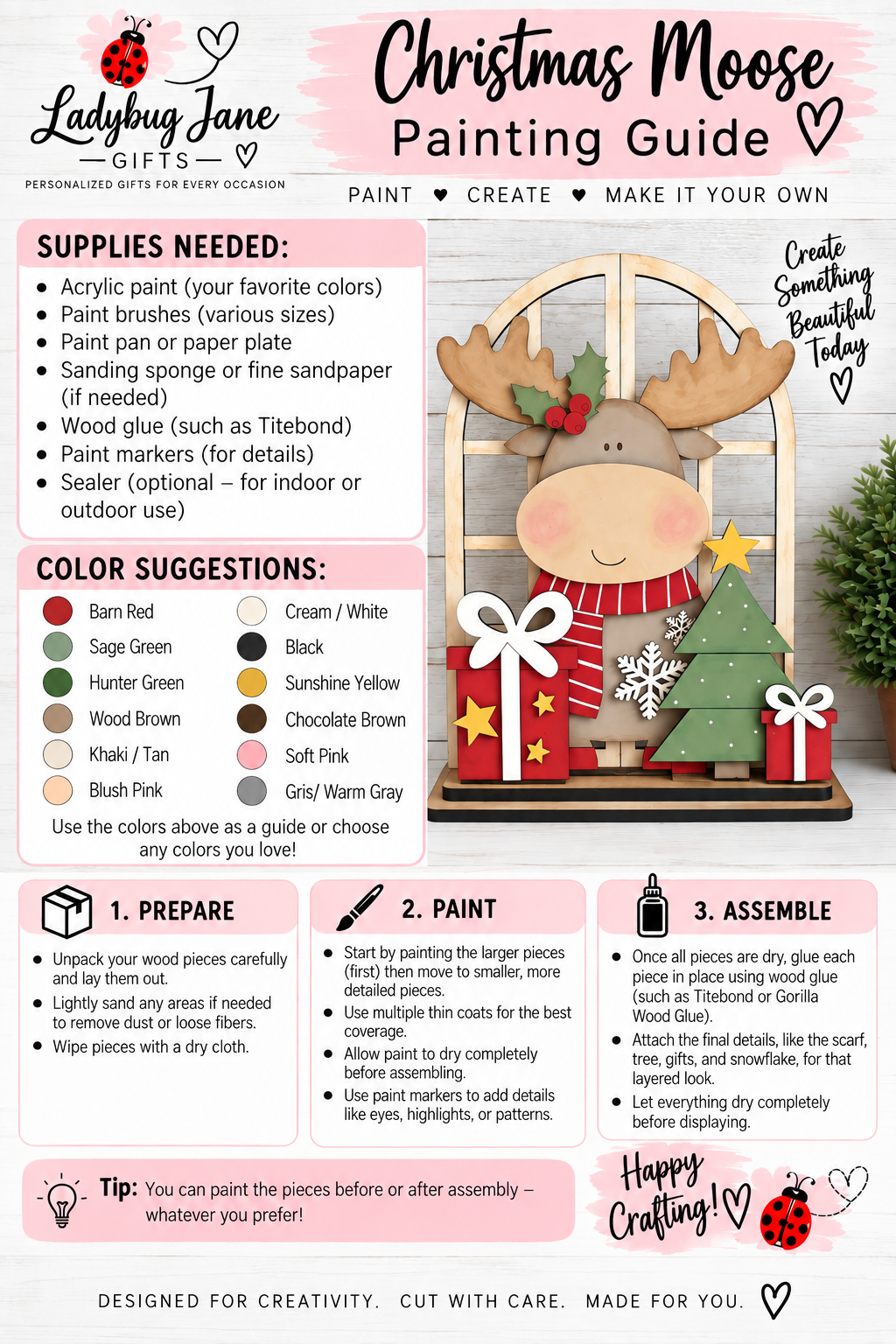 Christmas Moose Insert Interchangeable Window Design