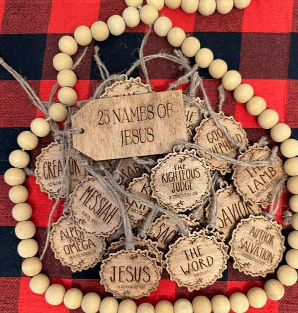 25 Names of Jesus Advent Ornament Set
