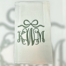 Load image into Gallery viewer, Monogram Circle Frame Embroidered Bib and Burp
