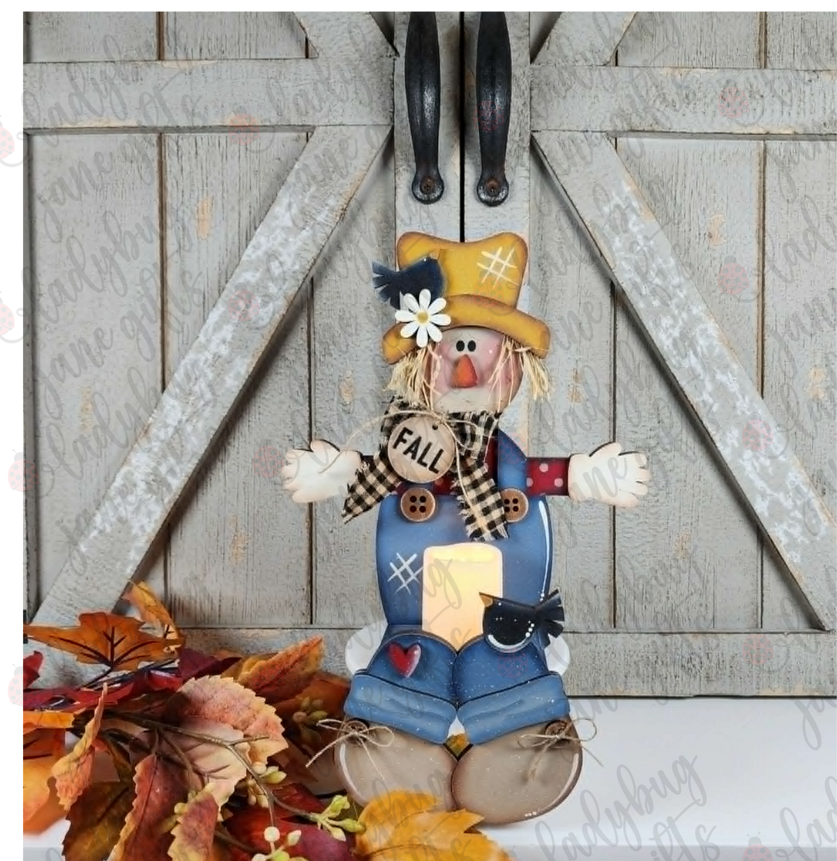 Scarecrow Votive Shelf Sitter DIY Wood Cut Out