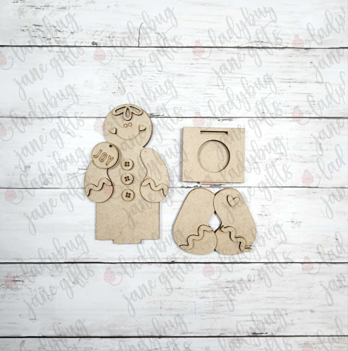Gingerbread or Snowman Votive Shelf Sitter DIY Wood Cut Out