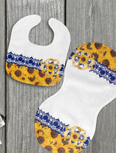Load image into Gallery viewer, Baby Sunflower Gift for Girl or Boy -  Bib, Burp or Set Baby Sunflower
