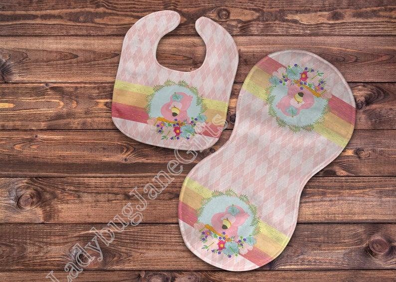 Baby Pink Flamingo Gift for Girl or Boy  -  Bib, Burp or Set Baby Pink Flamingo