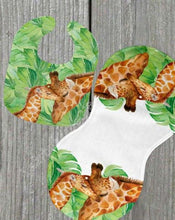 Load image into Gallery viewer, Baby Girafee Gift for Girl or Boy  -  Bib, Burp or Set Girafee Fox

