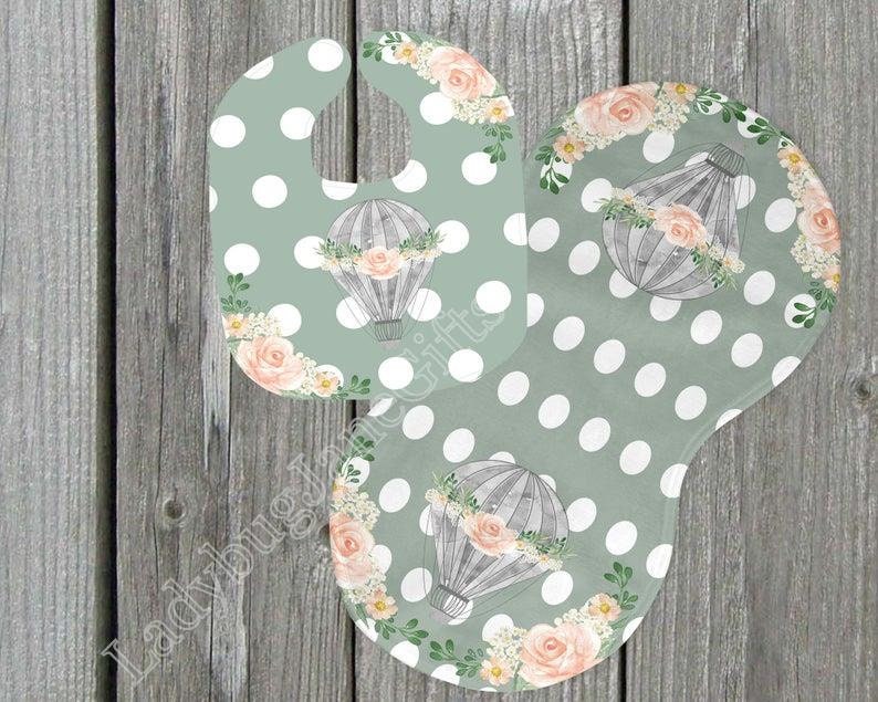 Baby Balloon Gift for Girl or Boy  -  Bib, Burp or Set Baby Balloon