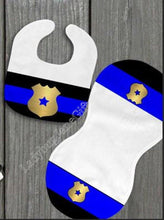 Load image into Gallery viewer, Baby Police Gift for Girl or Boy  -  Bib, Burp or Set Baby Police
