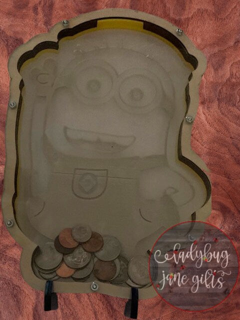 Minion Piggy Bank, Minions, Acrylic Minion Bank, Acrylic Bank
