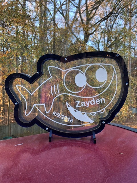 Baby Shark Piggy Bank, Baby Shark, Acrylic Baby Shark Bank, Acrylic Bank