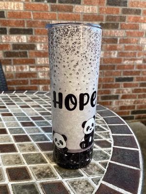 Black and White Panda Stainless Steel Tumbler