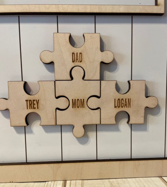 Mom You are the Piece that holds us together, puzzle pieces, family sign
