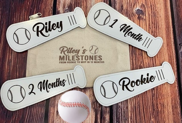 Baseball Bat Milestone Baby Pictures Newborn Gifts Milestones Baseball MVP Rookie Milestone Marker
