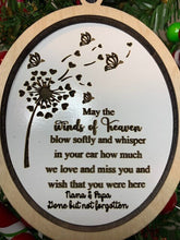 Load image into Gallery viewer, Winds of Heaven Memorial Ornament  dandelion ornament
