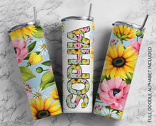 Load image into Gallery viewer, Sunflower Personalized Stainless Steel Tumbler Nana Grandma
