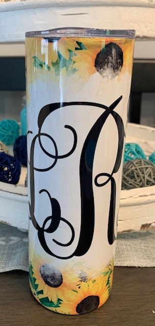 Sunflower Personalized Stainless Steel Tumbler Nana Grandma Monogram