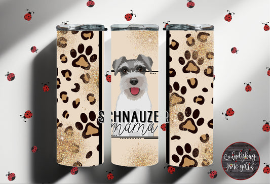 Schnauzer Mama Tumbler, Dog Tumbler, 20 oz Stainless Steel Tumbler
