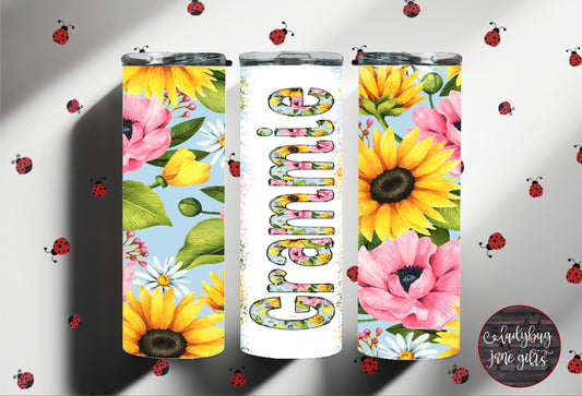 Sunflower Personalized Stainless Steel Tumbler Nana Grandma
