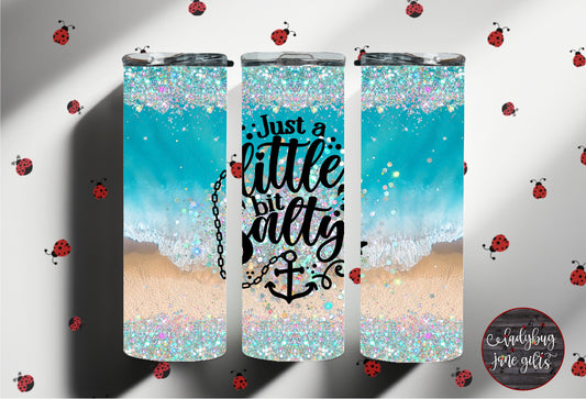 Just A Little Bit Salty Beach Personalized Stainless Steel Tumbler