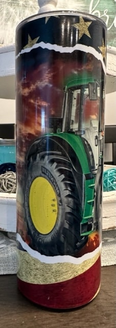 Green Tractor Personalized Customized Tumbler