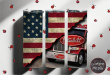 Load image into Gallery viewer, Tractor Trailor Rig Over the Road Personalized Customized Tumbler
