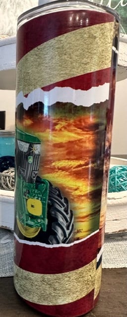 Green Tractor Personalized Customized Tumbler