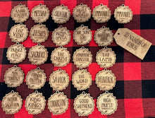 Load image into Gallery viewer, 25 Names of Jesus Advent Set Ornament Set
