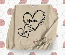Load image into Gallery viewer, Personalized Nana Grandma Gigi Mom Sweatshirt
