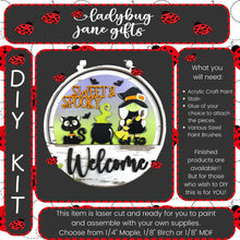 Load image into Gallery viewer, Sweet and Spooky Halloween Gnome Interchangeable for 10.5 inch round sign or bread board - DIY Bare Wood Blanks
