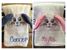 Load image into Gallery viewer, Easter Bunny Personalized Full Size Bath Towel - Boy or Girl
