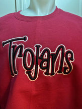 Load image into Gallery viewer, Trojans Puff Embroidery Sweatshirt | Custom Hooded Sweatshirt | Game Day Spirit Wear | School Team Hoodie
