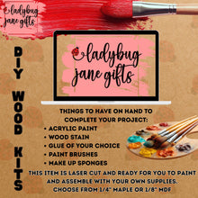 Load image into Gallery viewer, Merry Gingerbread Ornament DIY Christmas Wood Blank Paint Your Own Gingerbread Holiday Craft Kit Personalized Ornament
