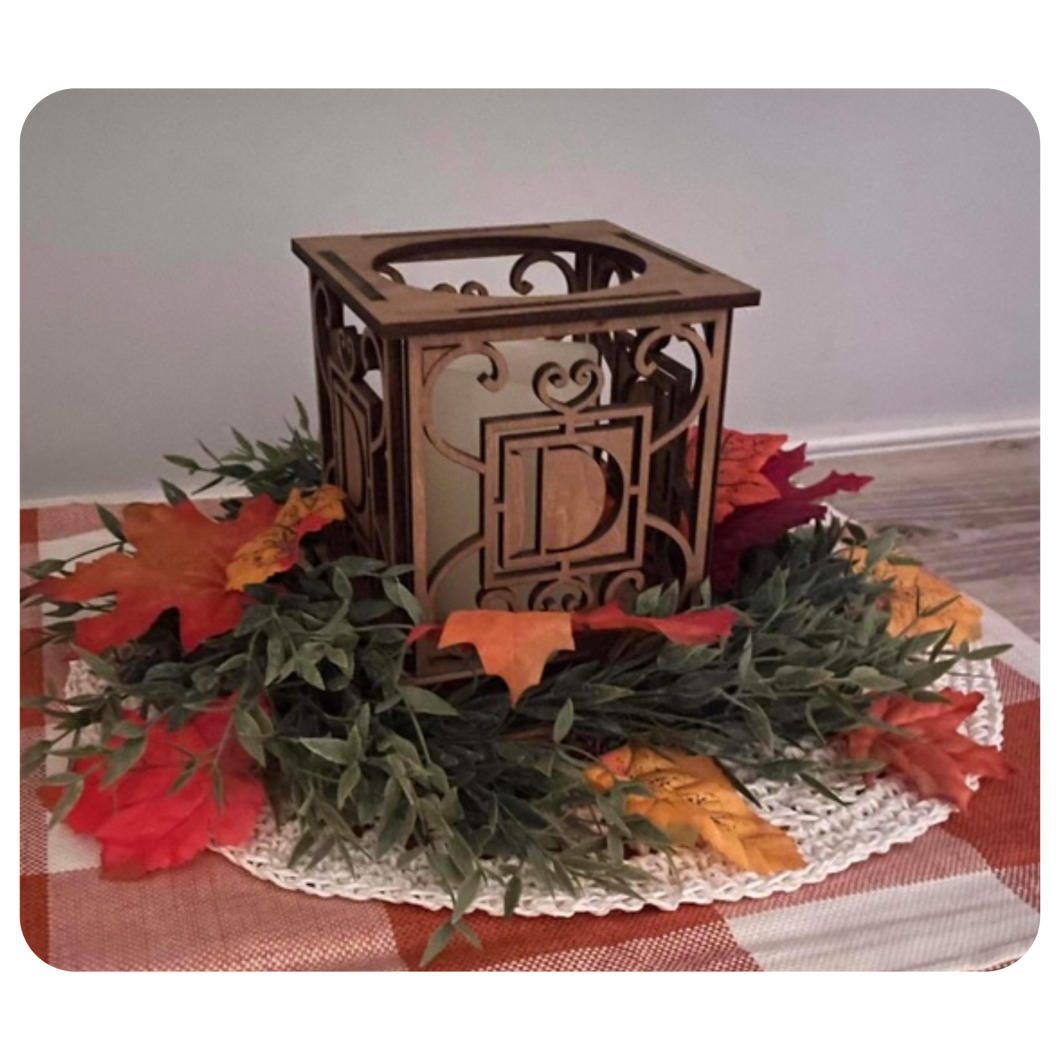 Monogram Lantern with Battery Operated Candle